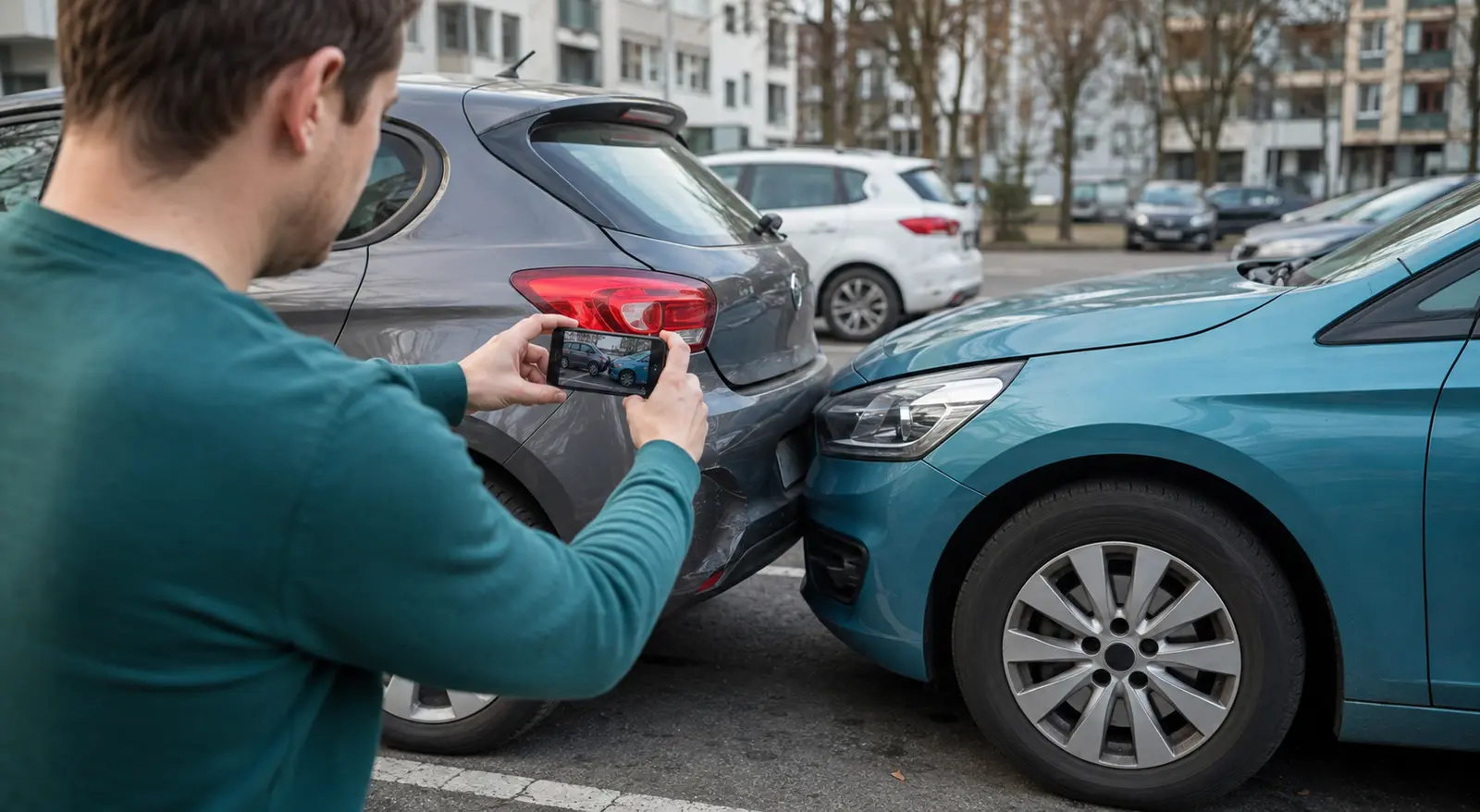 Dokumentation eines kleinen Unfallschadens als Beispiel für die KFZ-Haftpflicht
