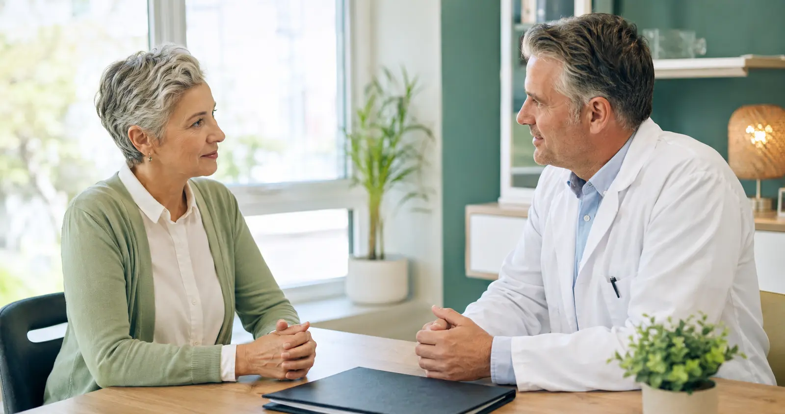 Ärztliches Gespräch über persönliche Behandlungswünsche für eine Patientenverfügung